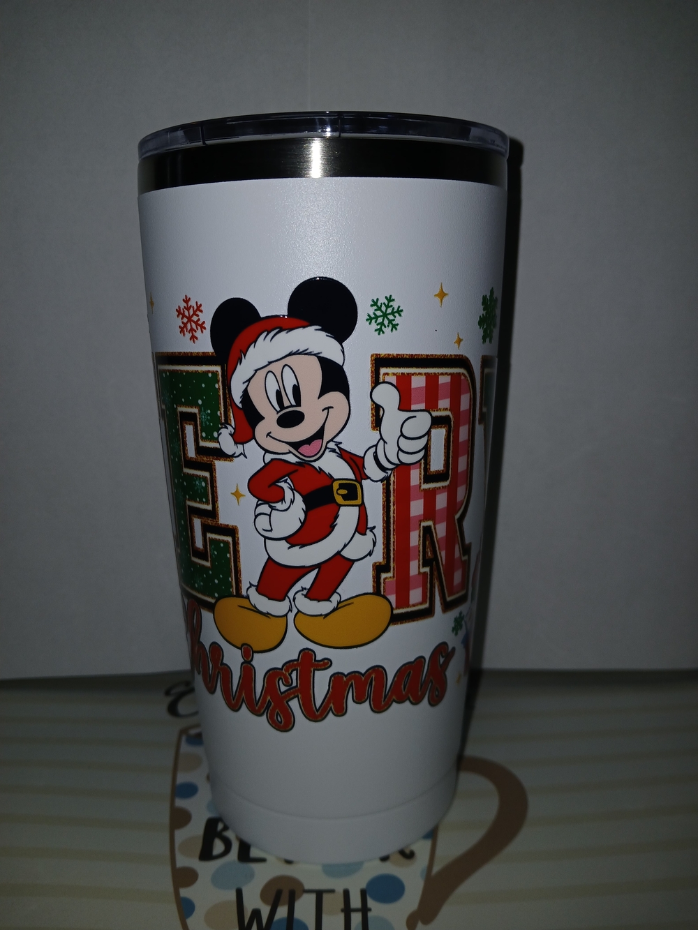 Mickey Mouse Christmas Tumbler - White Holiday Design